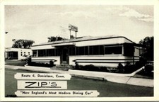 DANIELSON CONNECTICUT ZIP'S ROADSIDE DINER RESTAURANT VINTAGE DEXTER POSTCARD picture