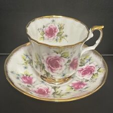 Jacobean Elizabethan Staffordshire Fine Bone China Rose Teacup & Saucer England picture