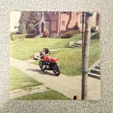 Motorcycle 1970s Snapshot Photograph Classic Bike Cafe Racer Americana picture