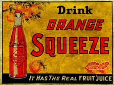 DRINK ORANGE SQUEEZE SODA POP FRUIT JUICE 16