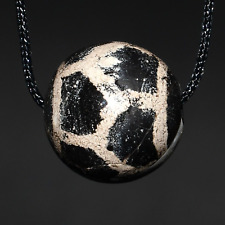 Large Genuine Ancient Himalayan Tibetan Longevity Etched Agate Dzi Football Bead picture