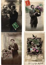 MAN GENTLEMEN GLAMOUR REAL PHOTO 300 Vintage Postcards Pre-1940 (L2455) picture
