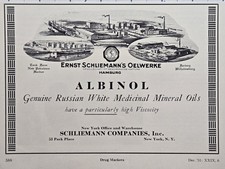 Schliemann's Oelwerke Print Ad 1931 - Russian Mineral Oil Hamburg Wilhelmsburg picture
