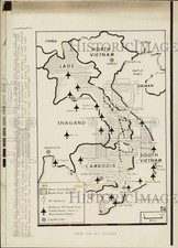 1974 Press Photo Map showing areas controlled by Saigon government - lrw06915 picture