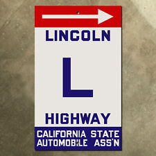 Lincoln Highway marker road sign CSAA California Nevada Utah picture