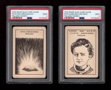 PSA 9 MADAME CURIE Two Spectacular 1934 Snap Quiz Cards picture