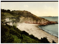 England. Channel Islands. Guernsey. Fermain Bay.  Vintage Photochrome by P.Z,  picture