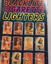 Vintage 1990's Display Pinup Girl 12 Nude Blacklight Cigarette Lighters picture