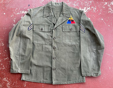 Vintage Early 50s Korean War US Army M1947 HBT Jacket 1st Armored Div Small  picture