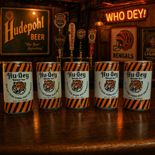 Hu‑Dey Hudepohl Bengals Beer Cans – Cincinnati NFL Collectible Set of 5 picture