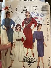 1989 McCalls Dress Pattern 4473 Size 8-12 Cut & Complete  picture