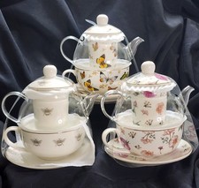 Grace Teaware Tea For One 5 pc Set Bees Roses Butterflies Infuser CHOICE NEW picture