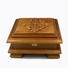 Reliquary Box Orthodox Christian Carved Wooden Handcarved 11.41