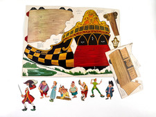 vtg 1952 Walt Disney Peter Pan Punch Out Book PARTIAL pirate ship Capt Hook picture