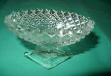 VINTAGE CRYSTAL GLASS OVAL FOOTED OPEN SALT DIP CELLAR ZIPPERED EDGE picture