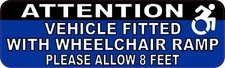 10in x 3in Vehicle Fitted With Wheelchair Ramp Vinyl Sticker Car Bumper Decal picture