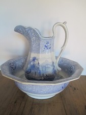 Antique 1830-40 W. ADAMS & SONS COLUMBIA STAFFORDSHIRE Wash Basin 13x13x4.5 picture