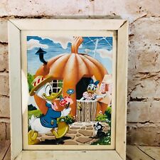 vtg walt disney productions picture framed underglass donald duck 11