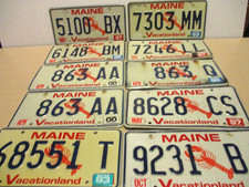 NICE LOT OF 10 MAINE LOBSTER LICENSE PLATES, ALL IN GOOD TO BETTER, USED COND.-5 picture