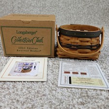 Longaberger 2003 Collectors Club Renewal Basket Box COA Small Woven Handled picture