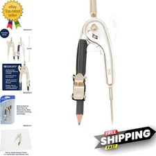 Nickel-Plated Ball Bearing Compass with Pencil, Professional Style, Back-to-S... picture