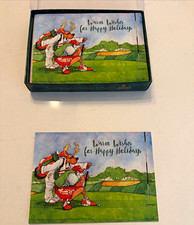 LPG Greetings Christmas Holiday Golf Greeting Cards 12 ct w/ Embossed Envelopes picture