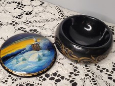 Vtg Russian Hand Painted Winter Chapel 3