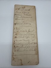 Antique Hand-Written Land Deed June 6th, 1861 -Ephemera Large Paper picture