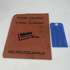 1954 Ernest Holmes Wrecker Tow Truck Catalog P Towing Equipment Price List & Tag picture