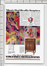Vincennes Phonographs Vendome Veraphonic 1927 magazine print ad picture