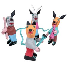 Vintage Martin Sosa Oaxacan Wood Animal Musician Band Set of 4 picture