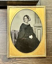 1/4 Ambrotype ID'd Woman Catharine Winstanley England Genealogy Photo 1800s picture