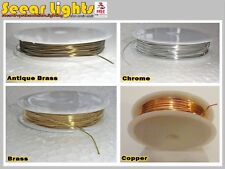 3.5M REEL CHANDELIER WIRE LIGHT PARTS LINKS PRISM CRYSTALS DROPLETS GLASS DROPS picture