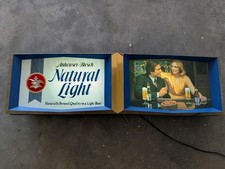 1980’S NATURAL LIGHT BEER LIGHT UP SIGN ANHEUSER BUSCH 35.5” X 11” NATTY LIGHT 2 picture