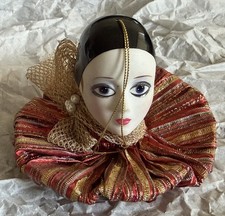 Vintage Harlequin Schmid Doll House Love Pierrot Porcelain Figurine Ornament picture