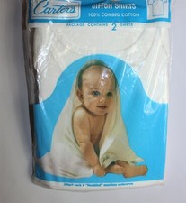 Vintage NWT 1960s 2 pack Carters Size 6M  Jiffon T-Shirts New in Package NOS picture