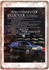 Vintage 1987 Lincoln Continental Auto Ad Retro Look Metal Sign A4540 picture