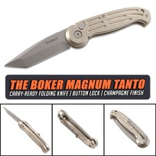 Boker - Magnum - Tanto/Plain - Champagne Finish - (Button Lock) picture