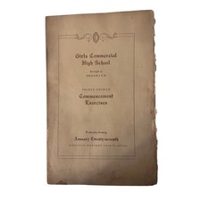 1937 Brooklyn Girls Commercial High School Graduation Program Original NYC picture