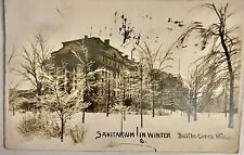 Battle Creek, Michigan 1913 Postcard Sanitarium In Winter RPPC Real Photo SAD picture