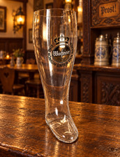 Vintage Warsteiner 2L German Bierstiefel Beer Boot Pressed Glass 13.5