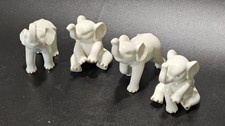 4 Lenox Ivory Porcelain w/ 24 Karat Gold Accents Baby Elephant Figurines picture