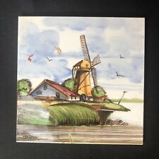 Vintage Ceramic Colored Delft Tile Hand Painted Holland  picture