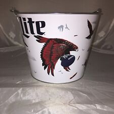 Miller Lite Atlanta Falcons Metal Beer/Ice Bucket - New Wooden Handle picture