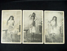 3 Rare Antique Cabinet Card Photos of a Beautiful Lady Posing Wearing Corset picture