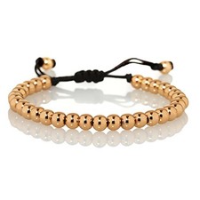 namana Rose Gold Beads Bracelet for Men. Beaded Bracelets for Men on Adjustable picture