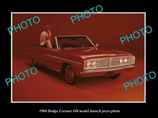OLD POSTCARD SIZE PHOTO OF THE 1968 DODGE CORONET 440 LAUNCH PRESS PHOTO picture