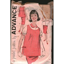 Vintage Advance 9268 Maternity Separates Sewing Pattern Blouse Skirt Overblouse picture