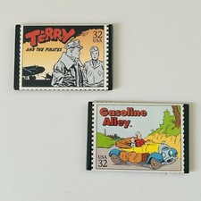 Lot 2 Postage Stamp Ref. Magnets, Gasoline Alley & Terry & The Pirates 1995 USA picture