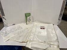 Vintage Damask Celanese Linen Tablecloth and 8 Napkins 65 X 85 Inches Fieldcrest picture